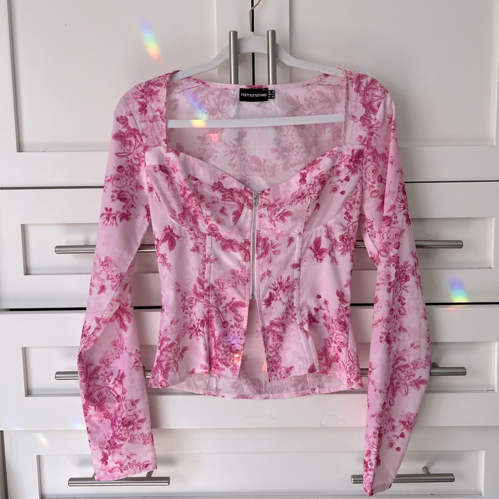 Pretty little thing porcelain print corset top